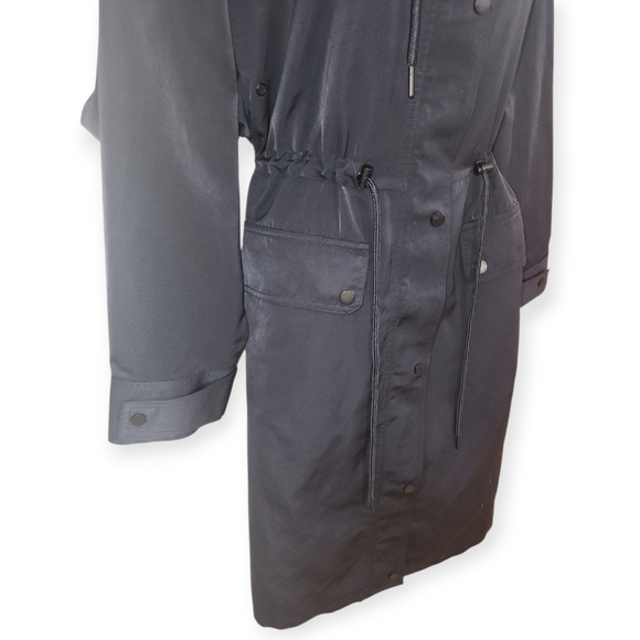 Avec Les Filles Outerwear Fall Navy Hooded Streetwear Office City Jacket Coat - Picture 11 of 15